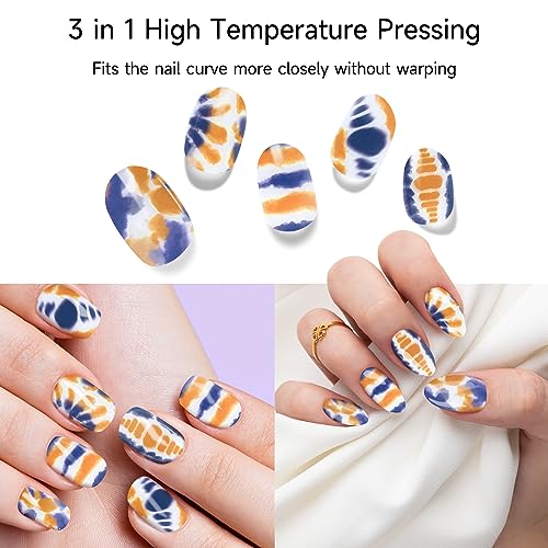 Semi Cured Gel Nail Strips, 28pcs Real Nail Polish Art Stickers/Wraps, Includes Prep Pads, Nail File & Wood Stick, Sticker Nails for Women Girls Kids Diy Decorations Birthday Party Favor Gifts - Image 4
