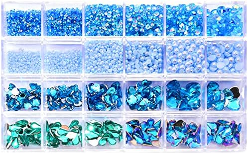 DIY Nail Art Rhinestone Kit 2-10mm Hearts Pearls Diamonds Acrylic Flat Bottom with Tools - Image 5
