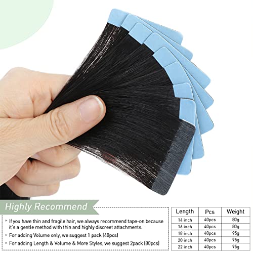 40pcs 22 Inch 100g Body Wave Tape-In Real Human Hair Extensions for Black Women - Image 7
