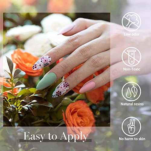 RARJSM Nail Art Gel Liner 12 Colors Collection Sage Green Dusty Pink Navy Blue Orange Painted Gel Nail Polish Set 5ml UV LED Cured Nail Design Thin Striper Brush for Home Salon Mani Diy Summer - Image 3