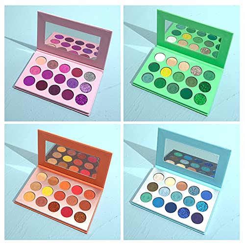 15-Color Highly Pigmented Eye Makeup Palette Matte Shimmer Metallic Shades Travel Size - Image 2