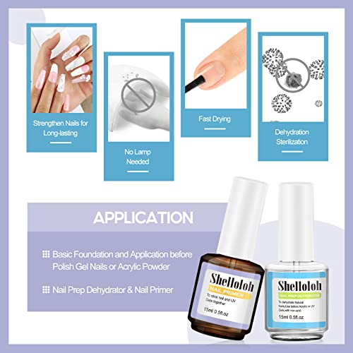 Acid-Free Nail Dehydrator and Primer Set 0.5 Fl Oz for Gel and Acrylics - Image 2