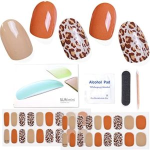 Semi Cured Gel Nail Stickers Long Lasting Nail Polish Strips with UV Lamp Salon-Quality Semi-Cured Gel Nail Wraps Semicured Gel Nail Sticker for Women with UV Light
