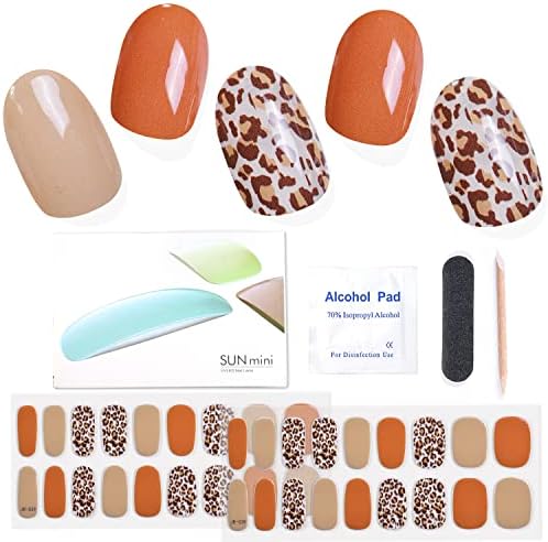 Semi Cured Gel Nail Stickers Long Lasting Nail Polish Strips with UV Lamp Salon-Quality Semi-Cured Gel Nail Wraps Semicured Gel Nail Sticker for Women with UV Light