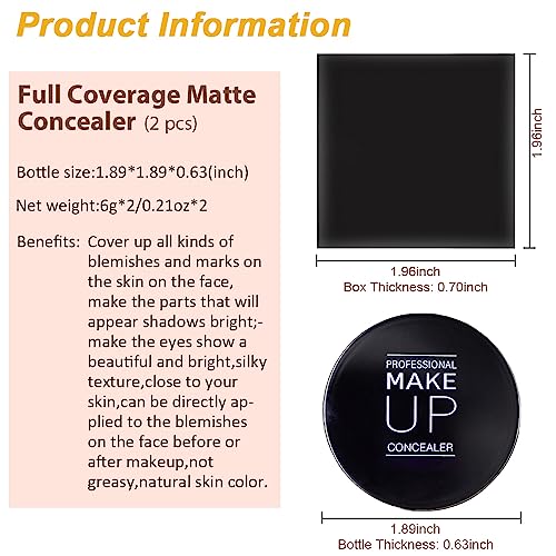 2 Pcs Waterproof Cream Concealer Set 20g Each for Under Eye Brightening and Tattoo Cover - Image 6