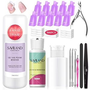 Saviland 250ML Gel Nail Polish Remover with Cuticle Remover Kit