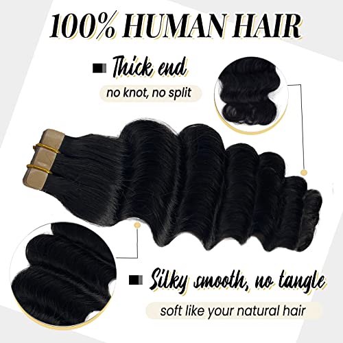 Remy Human Hair Loose Wave Tape In Extensions 16 Inch 50g 20 Piece Set - Image 2
