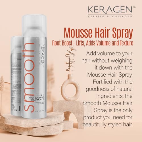 KERAGEN Mousse Hair Spray 8.5 Oz for Root Boost Volume and Texture Enhancement - Image 3