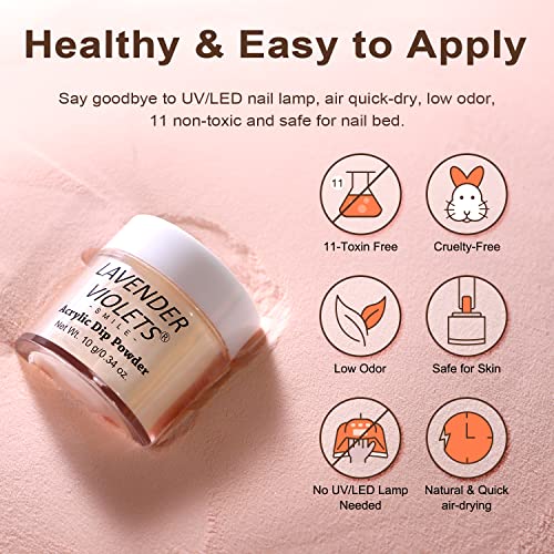 Lavender Violets 42 Colors Dip Powder Nail Kit Starter Yellow Orange Red Nude Pink Blue Green Brown Dipping Powder Set for Home Salon Dip Manicure - Image 8