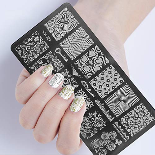 Mobray Nail Stamper Kit 8 ml, 6 Colors UV LED Nail Stamping Polish Gel with 1*Head Stamper 1*Scraper and 2*Leaves Flowers Animal Image Nail Stamping Templates Nail Stamping Kit for Manicure Tool - Image 9