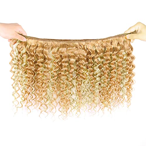 22 24 26 inch Blonde Bundles Human Hair 613 Deep Wave Bundles 27/613 Human Hair Bundles Brazilian Remy Blonde Wet and Wavy Bundle for Women - Image 6