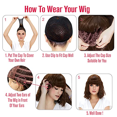 REEWES Mens Dark Brown Wig Short Men Wig Curly Men's Wig with Side Swept Bangs Natural Synthetic Full Wig for MaleDaily Party Costume Cosplay Wear - Image 7