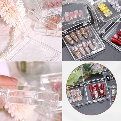 Clear Acrylic Nail Polish Organizer Display Case with 10 Compartments and Tape Included - Image 7