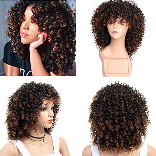 Chic Gray Afro Wig with Bangs, Adjustable Size for Effortless Styling - Image 7