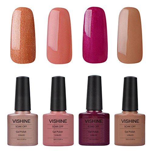Vishine 6 Color UV LED Gel Nail Polish Kit with 48W Lamp Starter Set