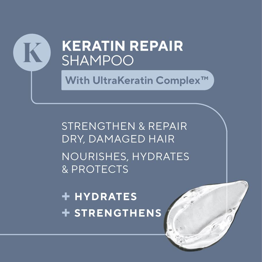 Intense Repair Shampoo for Dry Damaged Hair, Rosehip and UltraKeratin, 32 oz - Image 3