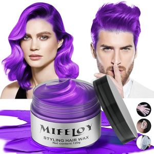 Purple Temporary Hair Color Wax 4.23 oz Styling Kit with Cape and Accessories