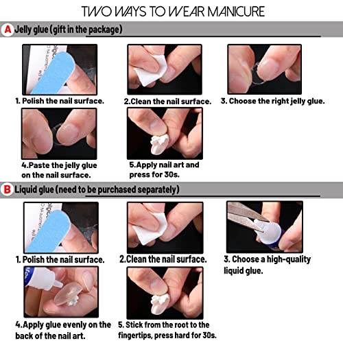 YOSOMK Luxury White Press on Nails Short Fake Nails with Silver Glitter Designs Glossy Acrylic Stick on Nails for Women and Girls - Image 6