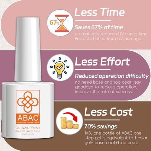 One-step Gel Polish 12 color Skin Tone Nude Gel Polish All Seasons Skin Tones Pink Neutral Brown Gel Polish Kit, Soak Off LED Gel Nail Kit Manicure DIY Home - Image 2