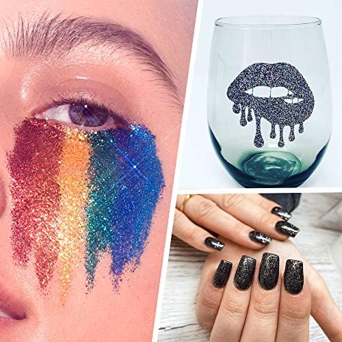 Metallic Black Glitter Powder, 150g Multi Purpose Dust Powder for Arts & Crafts, Ultra Fine Glitter for Nail Decoration Face Eye Body Hair and Festival Weddings Flowers (Metallic Black) - Image 7