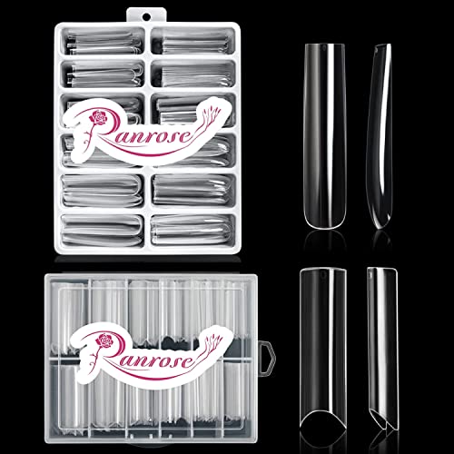 Ranrose Extra Long Nail Tips,240PCS XXXL Long Square Acrylic Nail Tips & 120PCS XXL Tapered Square Nail Tips