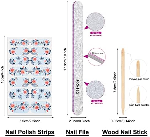 Danneasy 16-Piece Full Nail Wraps Set with Included Nail File and Application Stick - Image 6