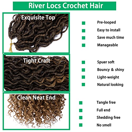 Faux Locs Crochet Hair 10 Inch Ombre Goddess Locs Crochet Hair for Women Soft River Locs Curly Pre Looped Crochet Braids with Curly Ends Boho Hippie Locs Synthetic Hair Extensions(6 packs, 1b/27) - Image 4