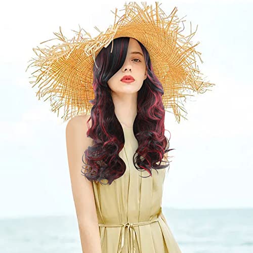 Lace Front Wigs Human Hair Pre Plucked Long Curly Female Long Hair Big Wavy Curly Hair Foreign Trade Border European and American Star Wig Wigs for Women Lace Front Red Wig - Image 2