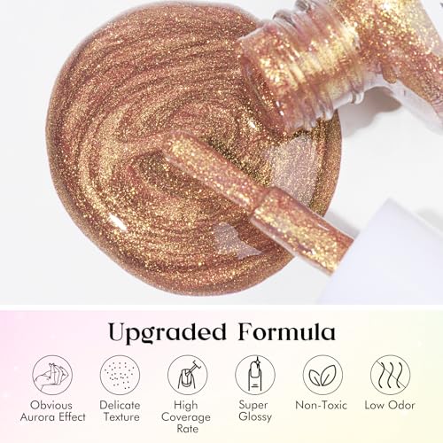 MIZHSE Nail Polish: Mermaid Pearl Nail Polish 6 Colors, Aurora Effect Nail Polish Air Dry Fast, Water-based Nail Polish Non Gel White Silver Gold Green Long Lasting Nail Art Manicure Home Gift - Image 6
