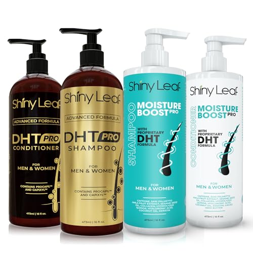 Shiny Leaf DHT Blocker Hydrating Shampoo Conditioner Set 4x 16 Fl Oz Paraben Sulfate Free