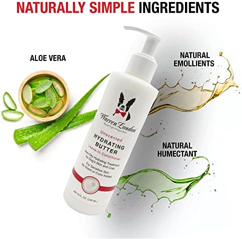 Warren London Hydrating Butter Leave in Pet Conditioner for Dogs | Lotion for Skin and Coat | Aloe Puppy & Dog Conditioner for Hair Detangler, Dry Skin, & Dandruff | Unscented 8oz - Image 4