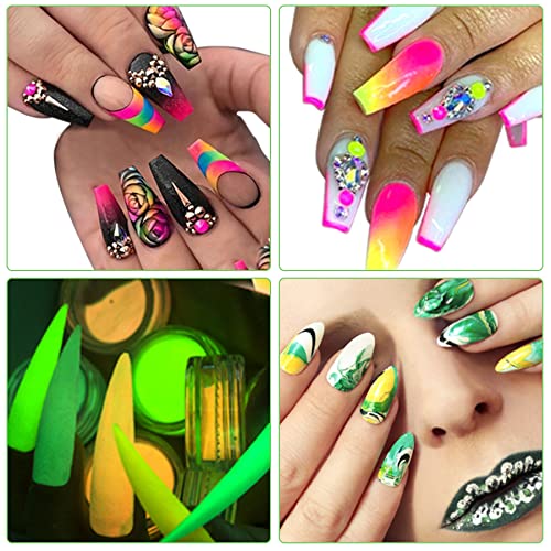 Duufin 54 Colors Nail Pigment Powder Colorful Luminous Powder Iridescent Glitter Pearlescent High-Gloss Halo Powder Pigments for Nails Art, Body and Crafts - Image 7