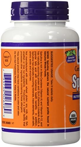 NOW Supplements, Organic Spirulina 500 mg with Vitamins, Minerals and GLA (Gamma-Linolenic Acid), 200 Tablets - Image 4