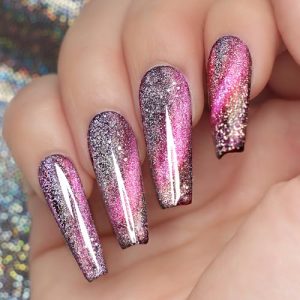 9D Reflective Cat Eye Gel Nail Polish Kit 2 Bottles with Magnetic Stick for Salon Quality Manicures