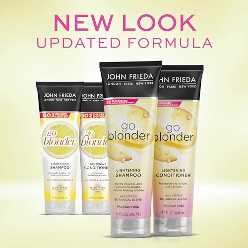 John Frieda Sheer Blonde Go Blonder Shampoo Conditioner Set 8.3 oz Blonde Hair - Image 3