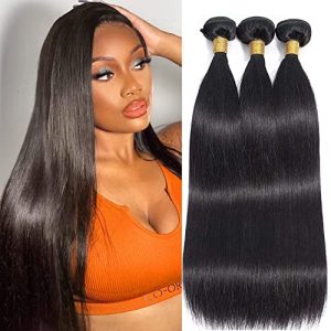 10A Straight Bundles Human Hair 18 20 22 inch Brazilian Virgin Human Hair Bundles Straight 100% Unprocessed Virgin Hair Straight Weave Bundles Human Hair 3 Bundles Deals