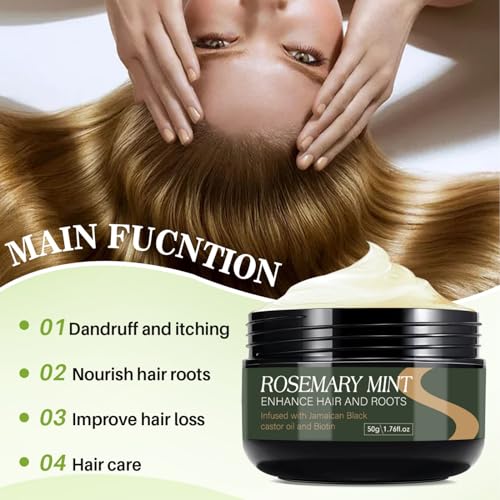 Rosemary Hair Growth Cream Hair Regrowth Treatment Conditioner Moisturizing Scalp Massage Hair Follicle Hair Care Serum Essence (1.67 Oz Rosemary Cream) - Image 4