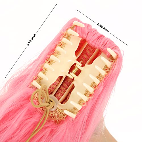 14 Inch Curly Pinkish Synthetic Claw Clip-In Ponytail Extension for Women and Girls - Image 7