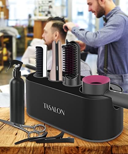TASALON Black 3-in-1 Hair Dryer Holder and Organizer Mount for Wall or Countertop - Image 7