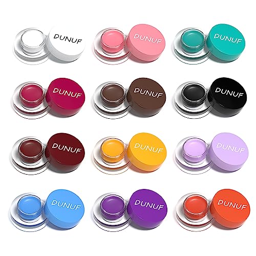 evpct 3Pcs Coral pink Yellow Orange Gel Eyeliner Waterproof Smudge Proof Eyebrow Cream Pomade Set with Brushes Long Wear Last All Day,Work Great with Eyebrow Eyeliner Face Body Paint Stick 112+118+122 - Image 7