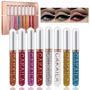 8pcs Liquid Glitter Eyeliner Set, 8 colors Shimmer Sparkling Silver Metallic Colorful Eyeliner Kit, Long Lasting Waterproof Shimmer Sparkling Eyeshadow