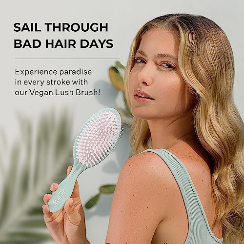 Vegan Detangling Hair Brush for All Hair Types, Travel-Friendly with Soft Vegan Bristles - Image 2