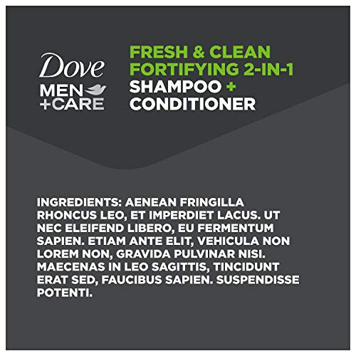 Dove Men+Care Fortifying 2 in 1 Shampoo and Conditioner for Normal to Oily Hair Fresh and Clean with Caffeine Helps Strengthen and Nourish Hair 40 oz - Image 11