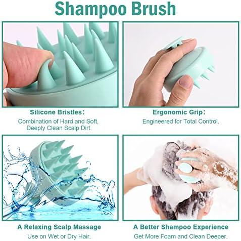 Abnaok Scalp Massager and Shampoo Brush, Protable Hand Held SPA Head Massager for Deep Relaxation & Stress Reduction in The Office Home, Shower Hair Brush for Women Men Kids - Image 4