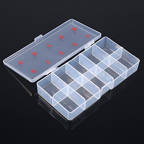 5 Pcs Nail Tip Box Nail Drill Bit Case False Empty Nail Tips Organizer Storage Box False Tips Plastic Half Cover Compartments Acrylic Translucent Art Storage Case Container Nail Box for Salon Home DIY - Image 6