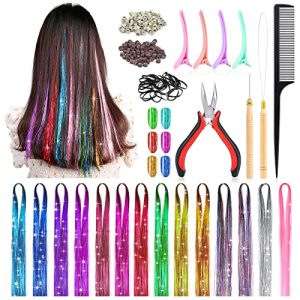 Mckanti 14 Color Hair Tinsel Kit 47 Inch 2800 Strands for Women and Girls