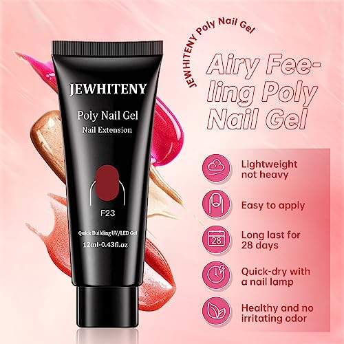 28 Colors Poly Nail Gel Kit Starter Kit Poly Extension gel Nail Kit With U V Lamp Manicure Starter Kit Diy At Home With Other Basic Poly Nail Gel Art Tools - Image 3