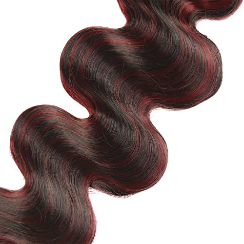 Red Human Hair Bundles P1b99j Body Wave Bundles Human Hair Brazilian Virgin Remy Hair 3 Bundles 8 10 12 Inch Ombre Body Wave Bundles Double Weft Hair Weave Highlight Bundles 300g - Image 5