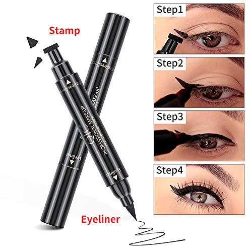 QIC Winged Eyeliner Stamp Waterproof Long Lasting Liquid Eye Pen Makeup Tool Kit (#2 Big Stamp) - Image 3