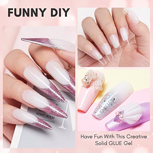 Makartt Solid Nail Gel Glue for Soft Gel Nail Tips Blanc Solid Nail Glue Gel for Press On Nails Acrylic Fake Nails Solid Builder Nail Gel for Nail Strengthen Nail Art Home Salon 15ML UV Light Cured - Image 7